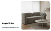 CumulusShaped Sofa and Chair Set Creamy Stylistic Reception Furniture Curved Design Seating Group for Patients, Guests, Bridal Shop, Lounge Area, Salon