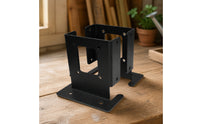 2 Pieces Post Base Bracket Matte Black Post Base with Socket Bolt-on for DIYers
