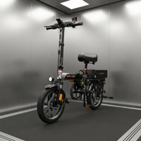 Powerful Brushless Engine Foldable Electric Bike Shock Absorption System Folding Electric Bike Aluminum Alloy Frame Fast Charging for Designated Drivers, Commuters