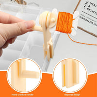 Embroidery Thread Storage Box with 24 Removable Compartments, Hard Plastic Spools and Stickers
