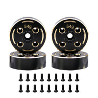 2 Pieces RC Crawler Weights with Screws Black Electroplated Brass Wheel Weights Hardware Anti-Rollover Bolt-on for Trail Tuning