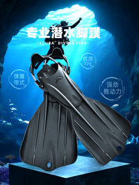 Scuba Diving Fins with Spring Straps, Open Heel, for Deep Diving Training