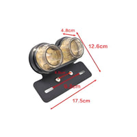 High Visibility Motorcycle Tail Light with Bracket Bright Dual Round Tail Light Long-Lasting Universal for Custom Bike Builds
