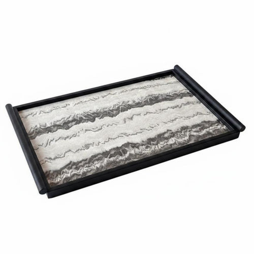 Textured Metal Tray New Chinese Aesthetic Home Decor Multi-Purpose