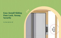 Sliding Pane Lock, Aluminum Alloy Security Latch, Universal Fit for Horizontal/Upright Panes, secureTheft, Quick Installation