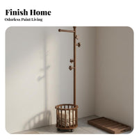 Rolling Clothes Rack Space-Saving Rolling Coat Tree with Basket Lockable Casters