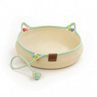 Cat Bed with Ears Natural Cotton Rope Cat Bed Braided for Cats