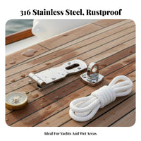 Seaworthy Grade Padlock Hasp Padlockable Rotating Safety Door Hasp Stainless Steel Boat Door Latch for Outdoor