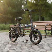 14 Inch Folding Electric Two-Wheeler Long Range Foldable Electric Two-Wheeler Variable Speed Motor Foldable Electric Bike for Riders, Commuting