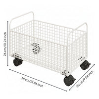Tubular Handles Mobile Book Cart Furniture Wire Storage Cart Rectangular for Classroom