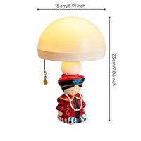 Dome Shade Lamp Soft Glow Chinese Figurine Night Light Regal Style Jellyfish Night Light for Bedroom