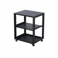 1 Open Frame Rack Adjustable Network Rack Multi-layer Equipment Shelf Mobile Unit Steel Construction Suitable for IT Professionals Home Workspace Studios