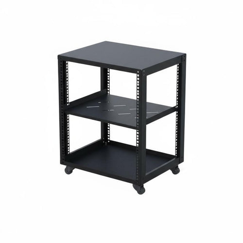1 Open Frame Rack Adjustable Network Rack Multi-layer Equipment Shelf Mobile Unit Steel Construction Suitable for IT Professionals Home Workspace Studios