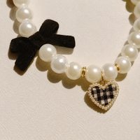 Dog Collar, For Small Dogs, Cat Collar, Adjustable, Plaid Heart Decoration, 20+5cm, Size S