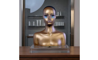 Female Mannequin Head Pvc Mannequin Head with Shoulders Makeup Hairpiece Display for Hairdressers, Studios