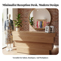 Modern Design Reception Counter Multi-Functional Cashier Desk Stable Structure Reception Counter with Storage Scratch-Resistant for Salon Team, Receptionists, Small Business Owners, Retail Retail Establishment, Medical Office, Lobby, Office