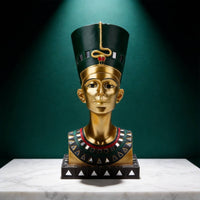 Egyptian Queen Bust Gold-Finished Queen Bust Golden for History Buffs