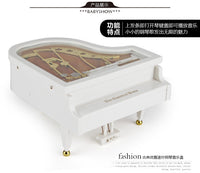 Small Piano Music Box with Rotating Dancing Girl Figurine