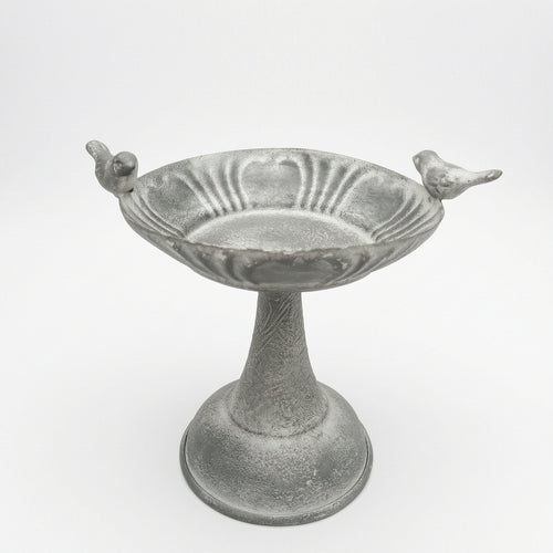 Decorative Bowl with Birds Compact Metal Pedestal Dish Outdoor for Decorators