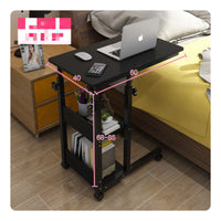 Foldable Folding Laptop Desk Wheel Moving Mobile Computer Table Space Saving Rolling Laptop Desk Multifunctional for Dorm Room, Bedroom