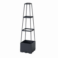 Planter with Trellis Decorative Top Climbing Planter Box Dark Gray for Courtyard