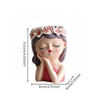 Fairy Head Planter Nordic Design Lady Face Flower Pot Wide Mouth
