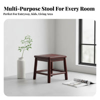 Square Wooden Stool Sturdy long-lasting Four-Legged Square Pedestal Space-Saving