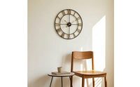 Non-Ticking Roman Numeral Wall Clock Black Metal Wall Clock Minimalist Modern Vintage for Homeowners, Living Room, Study, Entryway