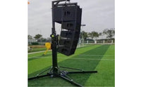 Mobile Stage Stand with Hand Crank Double-Braced Lighting Stand with Wheels Adjustable Height Heavy-Duty for Event Planners, Concerts, Exhibitions