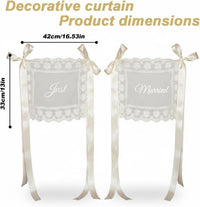 2pcs Newlywed Wedding Chair Back Decor, Vintage Lace Table Decoration for Wedding Ceremony