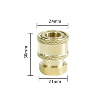 Threaded Pressure Washer Connector Knurled Grip Brass Quick-Connect Adapter Gold-Colored Spray Equipment Parts