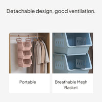 Plastic Closet Organizer Hanging Basket, Stackable Rack