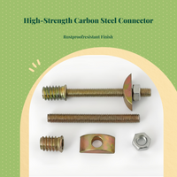 Four-in-single Connector, 8mm Furniture Assembly Fastener, Metal Bed Frame Hardware, Quick Installation for Tables, Cabinets, Headboards