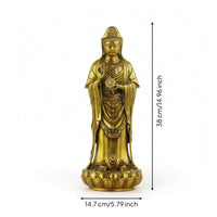 Guanyin Statue with Lotus Pedestal Carved Ornament Buddhist for Buddhists