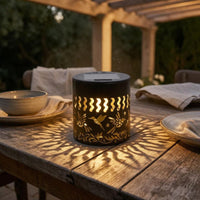 Cylindrical Solar Lamp Metal Pathway Light Easy to Clean for Garden
