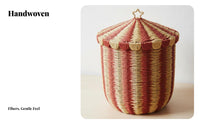 Round Lidded Container Nordic and elegance Household Storage Woven Design for Families