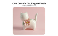 Cute Design Ceramic Cat Statue Light Luxury Design Porcelain Kitten Figurine Excellent Workmanship for Children, Living Room, Shelf