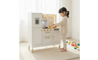 Wooden Play Kitchen Interactive Children's Kitchen Playset Sturdy for Nursery