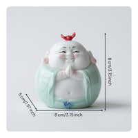 Maitreya Buddha Statue Wonderful Gift Maitreya Buddha Figurine Easy to Clean Smiling Monk Statue for Office, Meditative Garden