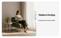 Pillow Rear Armchair Modern-Period Design Single Sofa Nordic Design Long-Lasting Frame for Homeowners, Balcony, Bedroom