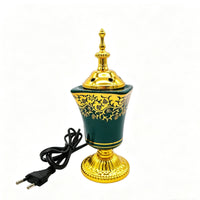 Plug-in Electric Incense Burner Ornate Ceramic Incense Burner Glossy No Open Flame for, Meditation