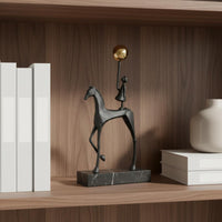 Equestrian Figure Statue Minimalist Design Abstract Horse Figurine Artisanal