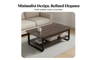 Wood Grain Finish Nordic Design Sofa Table Thickened Tabletop Modern Center Table Sturdy & Stable Living Room Furniture Easy to Clean for Small Space Dwellers, Homeowners, Families, Apartment, Home, Lounge Area