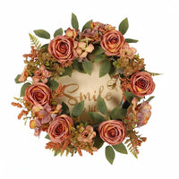 Pink Rose Wreath Full Artificial Rose Wreath No Watering Wall Hanging