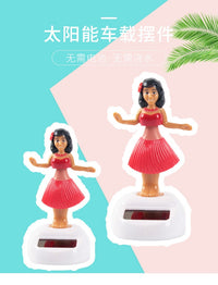 Solar-Powered Wobbling Girl Car Ornament