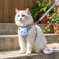 Cat Vest Harness and Leash Set, Durable Polyester Walking Vest with Adjustable Strap, No Pull Walking Harness for Cats for Safe Outdoor Exploration