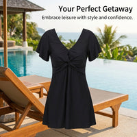 Tankini Two Piece Swimsuit for Plus Size Women with Underwire Support, Modest for Water Park and Hot Spring