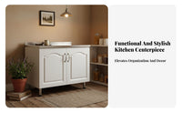 Easy to Assemble Kitchen Sink Base Cabinet Space-Saving Standalone Standing Kitchen Cabinet Multi-Purpose Double Door Sink Base Adjustable Shelf for DIY Enthusiasts, Homeowners, Students, Rental Apartment, Pantry, Basement, Workshop