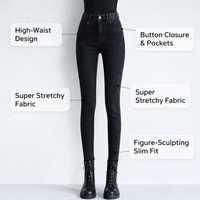 High Waist Leggings for Women, Elastic Trousers for Work and Office Wear, Soft Viscose Blend Material, Plus Size