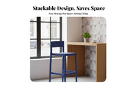 Stackable High Stool Space-Saving Counter Chair Minimalist Design With Footrest for Residents, Adults, Cafe, Hotel, Dining Room